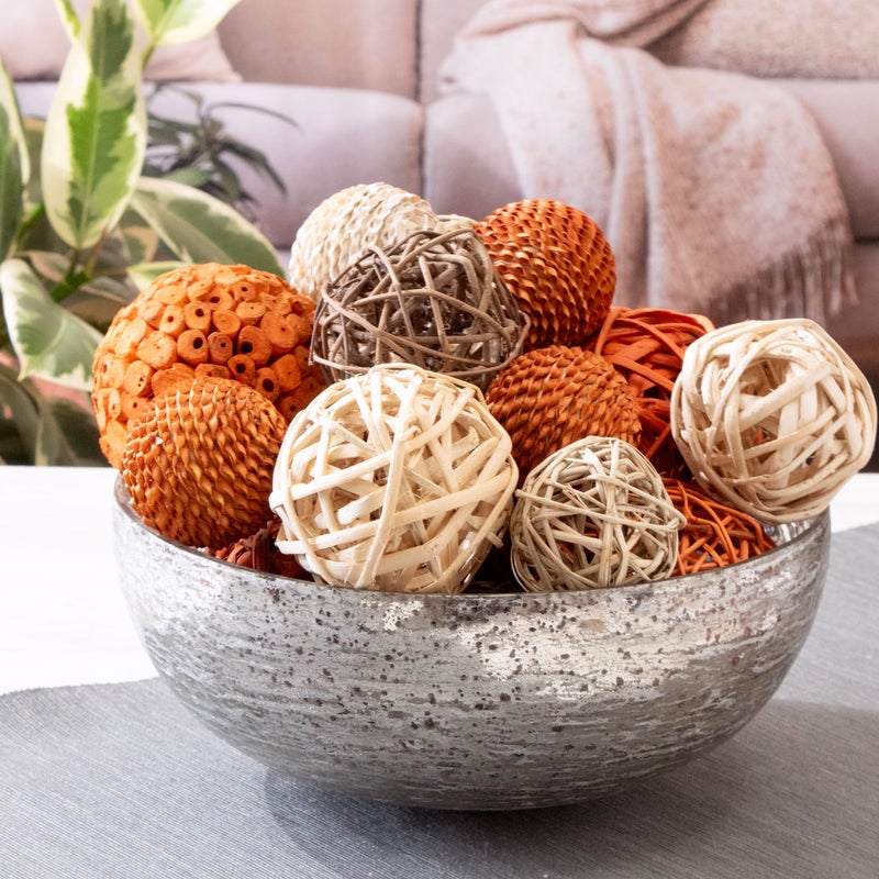 ANDALUCA Large Decorative Vase Filler Bag with Orbs, Balls (Burnt Orange) - Image 3